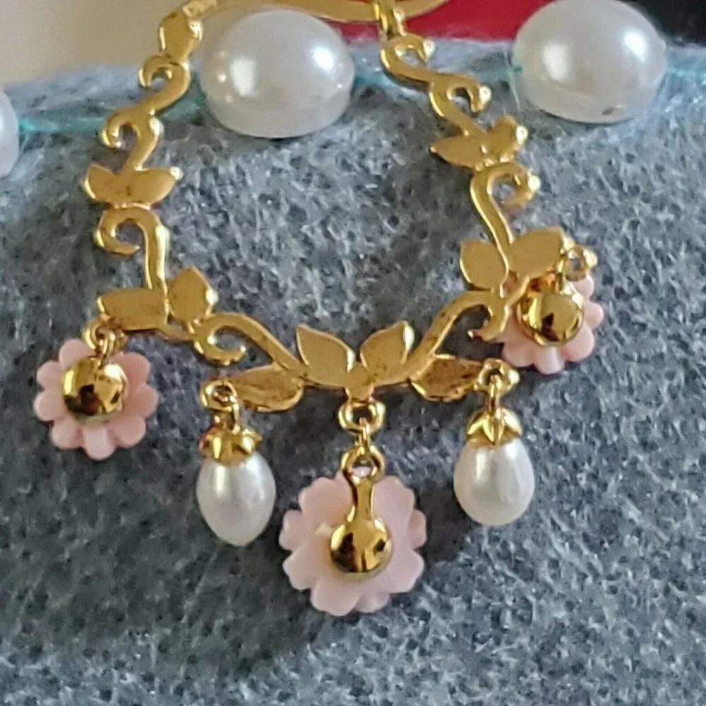 Jardin Mother of Pearl Flower Multigemstone Hoop Earrings